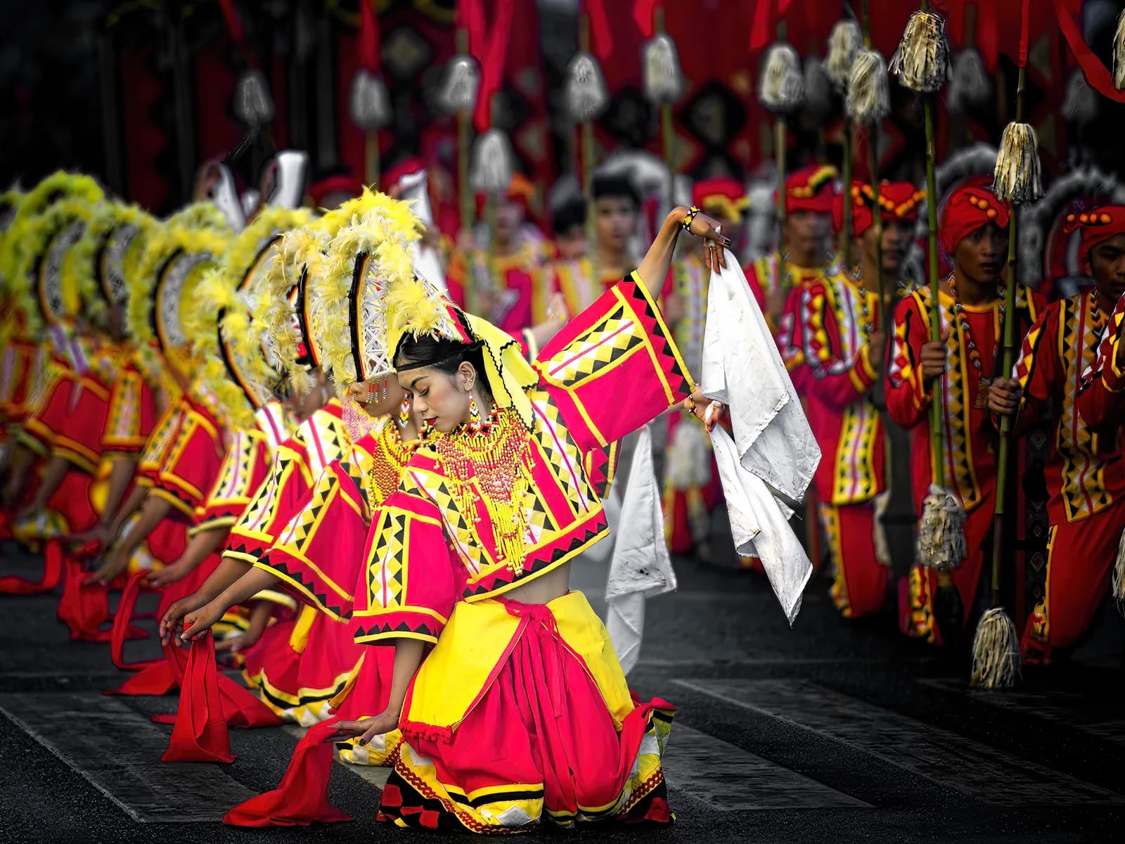 Kaamulan Festival dancers in traditional dress, Malaybalay